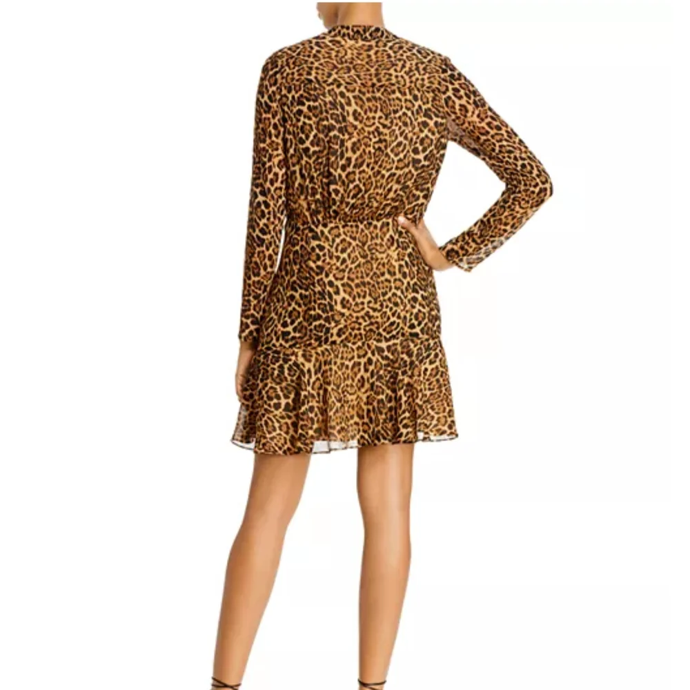 JAYGODFREY Brown and Black Long Sleeve V-Neck Cocktail Dress - Picture 3 of 12